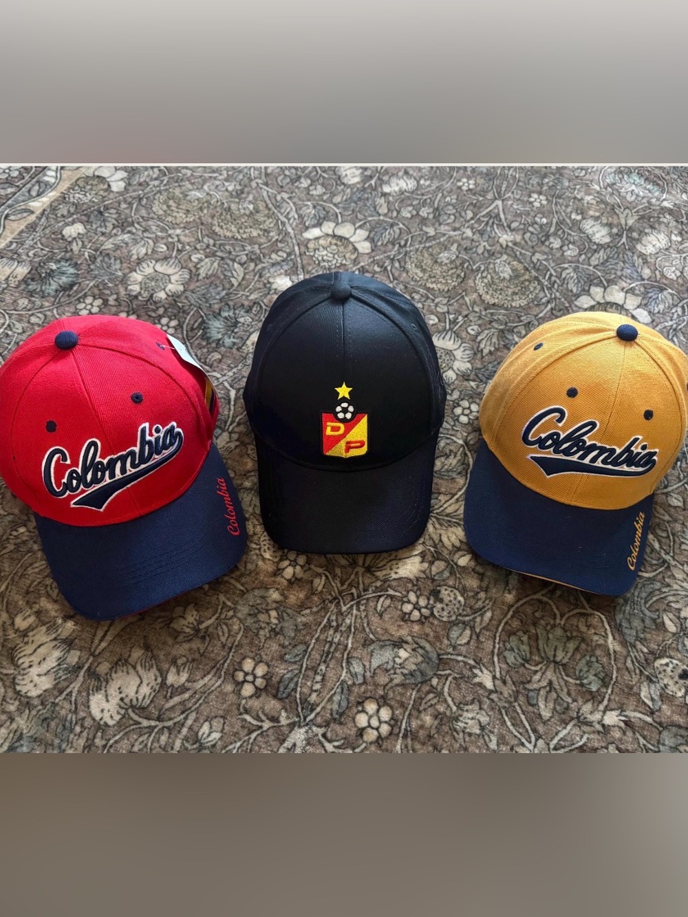 Colombia Baseball Cap - Red & Navy / Yellow & Navy / Black